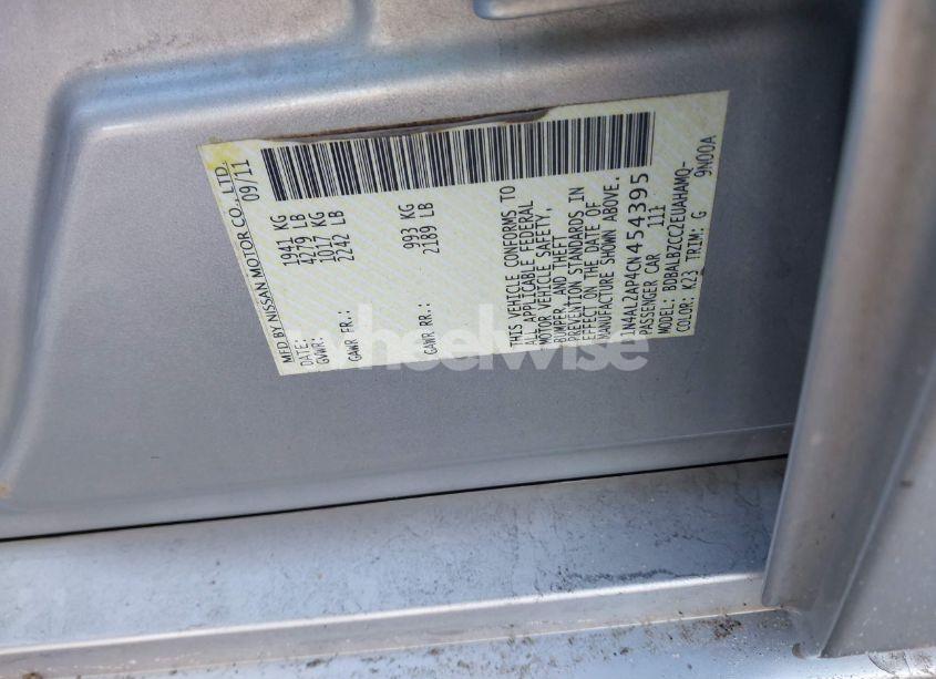 Photo 9 of 2012 Nissan Altima 2.5 S (VIN 1N4AL2AP4CN454395)