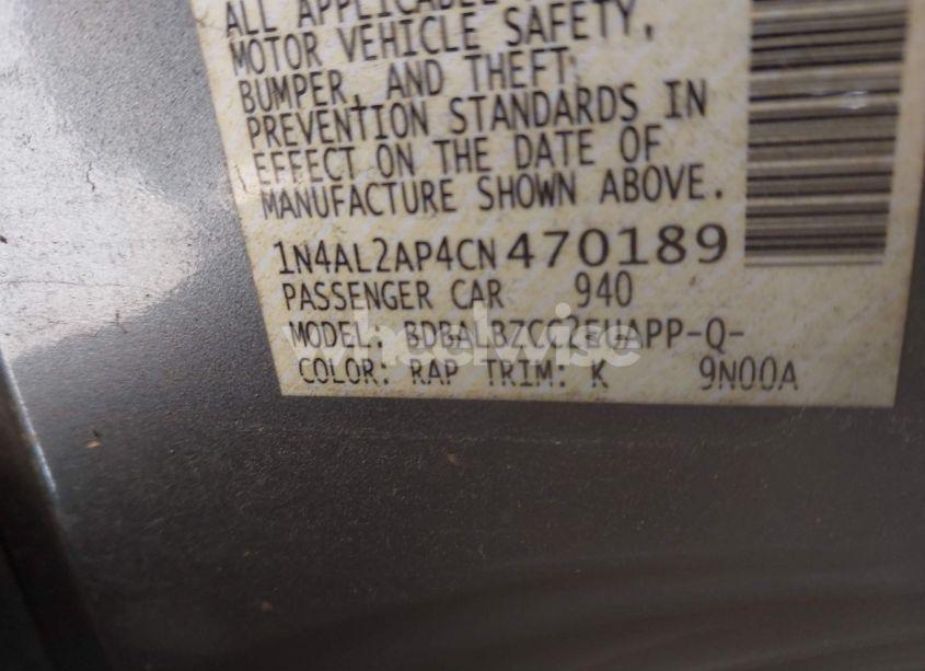 Photo 9 of 2012 Nissan Altima 2.5 S (VIN 1N4AL2AP4CN470189)