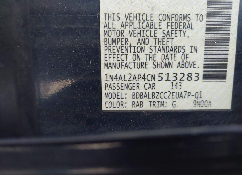 Photo 9 of 2012 Nissan Altima 2.5 S (VIN 1N4AL2AP4CN513283)