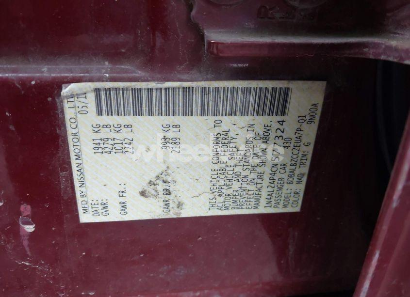 Photo 9 of 2012 Nissan Altima 2.5 S (VIN 1N4AL2AP4CN577324)