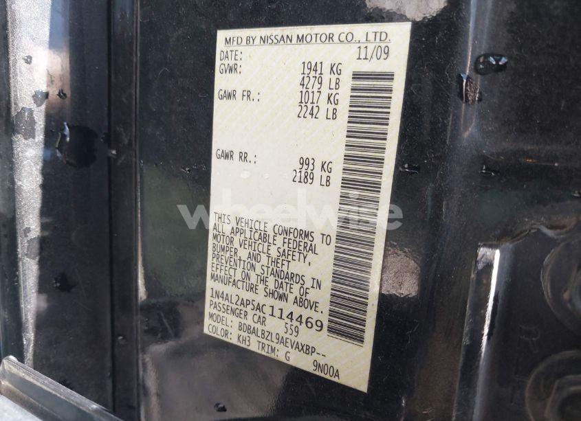 Photo 9 of 2010 Nissan Altima 2.5 S (VIN 1N4AL2AP5AC114469)