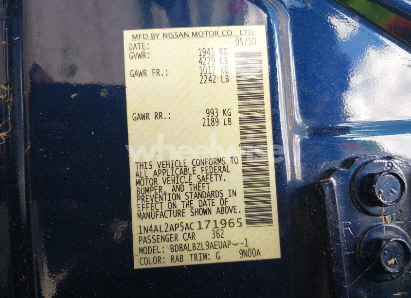 Photo 9 of 2010 Nissan Altima 2.5 S (VIN 1N4AL2AP5AC171965)