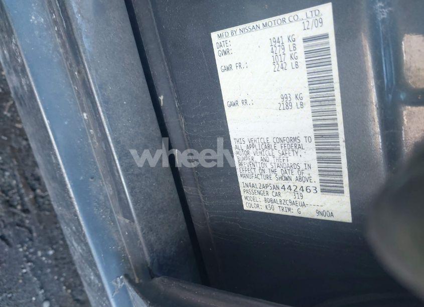 Photo 9 of 2010 Nissan Altima 2.5 S (VIN 1N4AL2AP5AN442463)