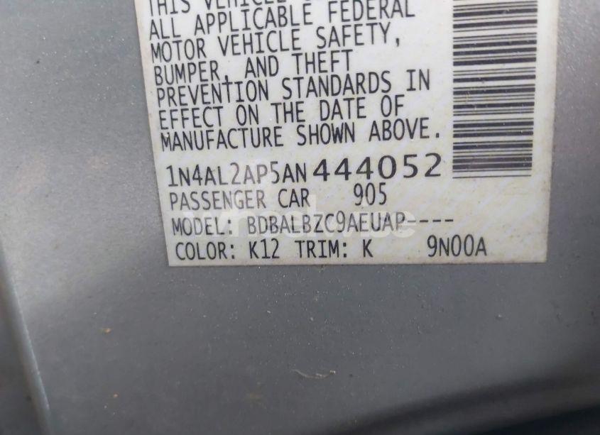 Photo 9 of 2010 Nissan Altima 2.5 S (VIN 1N4AL2AP5AN444052)