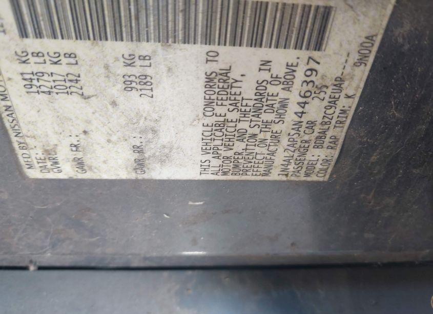 Photo 9 of 2010 Nissan Altima 2.5 S (VIN 1N4AL2AP5AN446397)