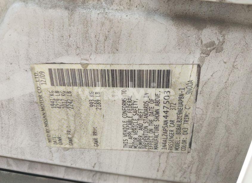 Photo 9 of 2010 Nissan Altima 2.5 S (VIN 1N4AL2AP5AN447503)