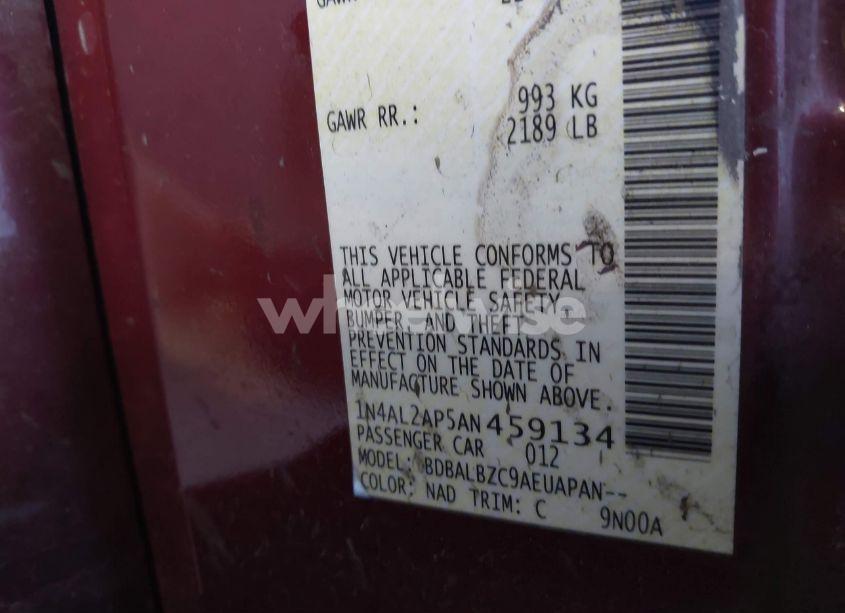 Photo 9 of 2010 Nissan Altima 2.5 S (VIN 1N4AL2AP5AN459134)