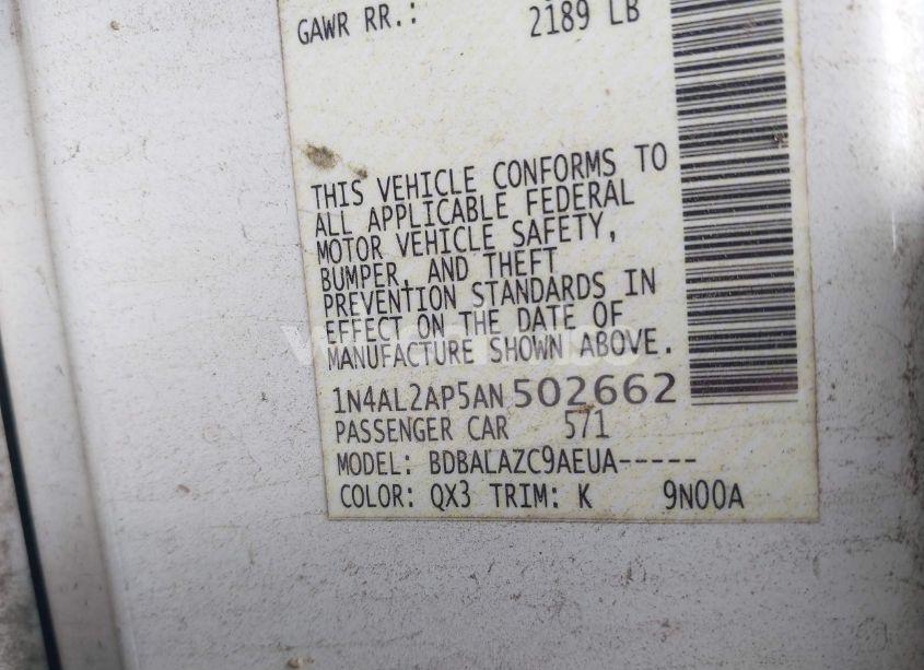 Photo 9 of 2010 Nissan Altima 2.5 (VIN 1N4AL2AP5AN502662)