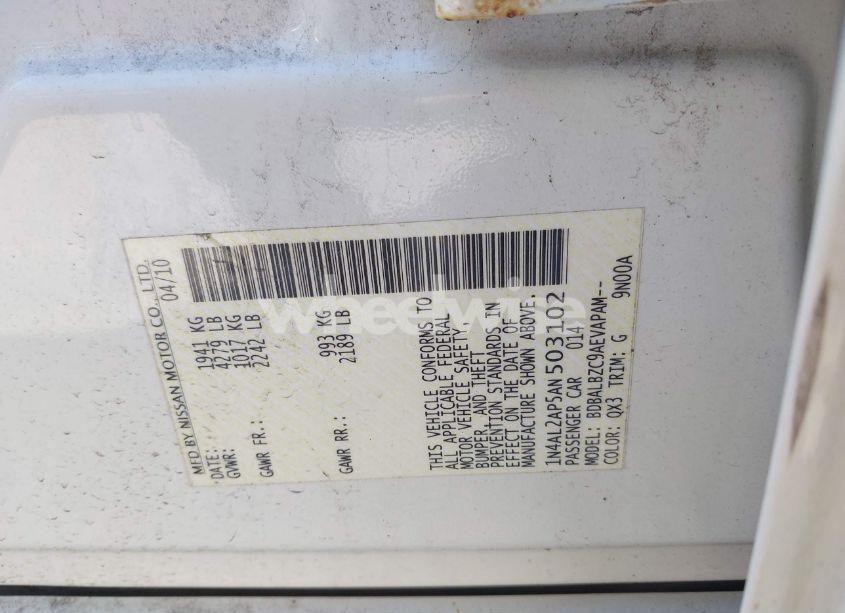 Photo 9 of 2010 Nissan Altima 2.5 S (VIN 1N4AL2AP5AN503102)