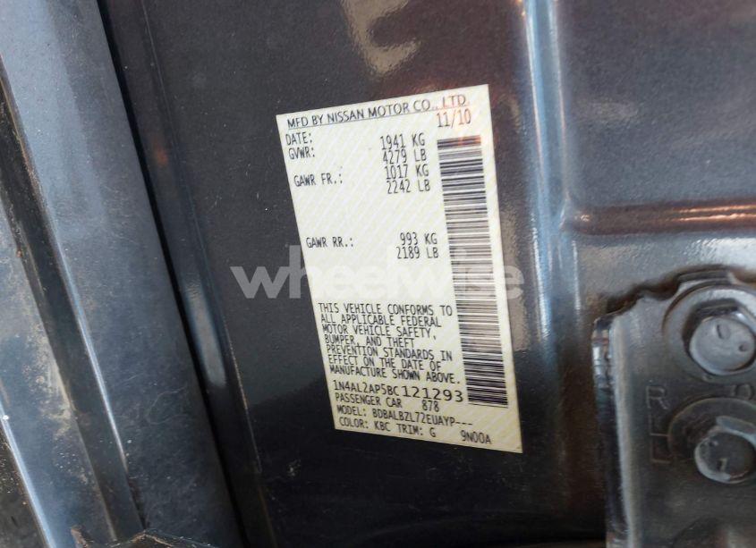 Photo 9 of 2011 Nissan Altima 2.5 S (VIN 1N4AL2AP5BC121293)