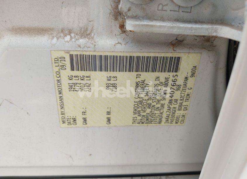 Photo 9 of 2011 Nissan Altima 2.5 S (VIN 1N4AL2AP5BN407665)