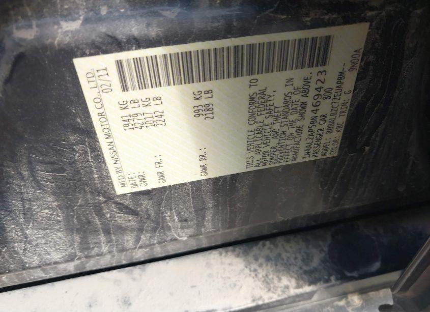 Photo 9 of 2011 Nissan Altima 2.5 S (VIN 1N4AL2AP5BN469423)