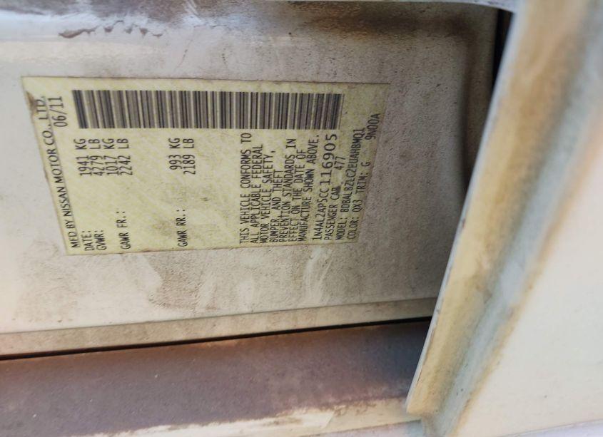 Photo 9 of 2012 Nissan Altima 2.5 S (VIN 1N4AL2AP5CC116905)