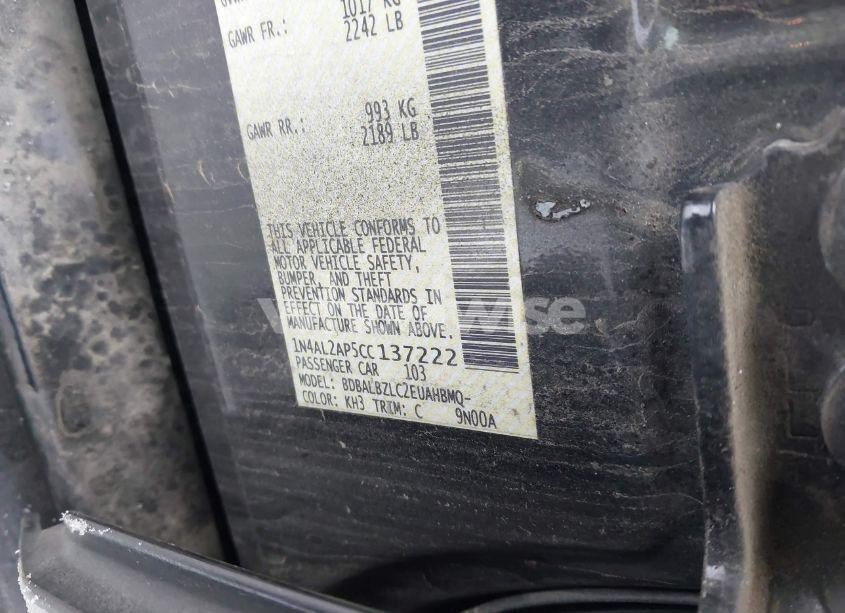 Photo 9 of 2012 Nissan Altima 2.5 SL (VIN 1N4AL2AP5CC137222)