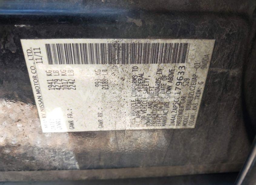 Photo 9 of 2012 Nissan Altima 2.5 S (VIN 1N4AL2AP5CC179633)