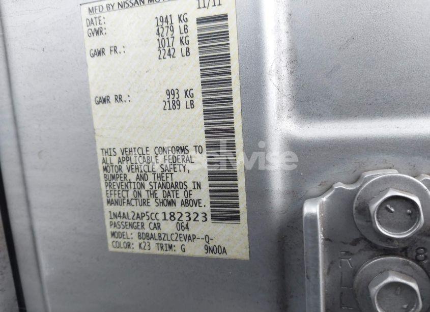 Photo 9 of 2012 Nissan Altima 2.5 S (VIN 1N4AL2AP5CC182323)