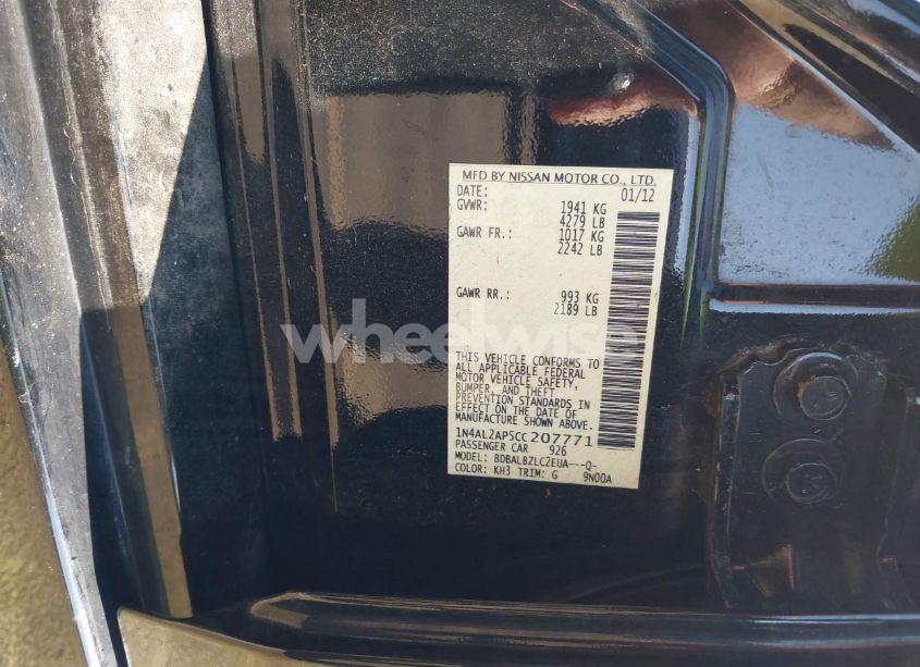 Photo 9 of 2012 Nissan Altima 2.5 S (VIN 1N4AL2AP5CC207771)