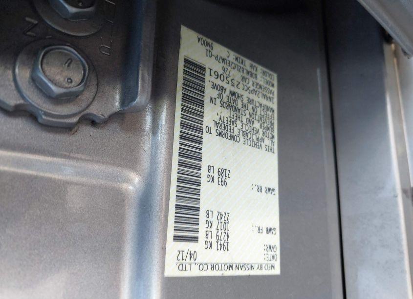 Photo 9 of 2012 Nissan Altima 2.5 S (VIN 1N4AL2AP5CC255061)