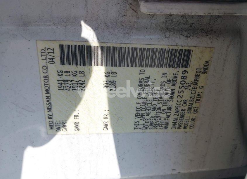 Photo 9 of 2012 Nissan Altima 2.5 S (VIN 1N4AL2AP5CC255089)