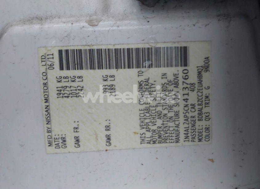 Photo 9 of 2012 Nissan Altima 2.5 S (VIN 1N4AL2AP5CN413760)