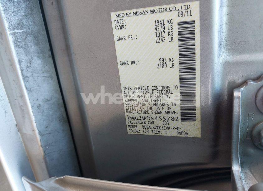 Photo 9 of 2012 Nissan Altima 2.5 S (VIN 1N4AL2AP5CN455782)