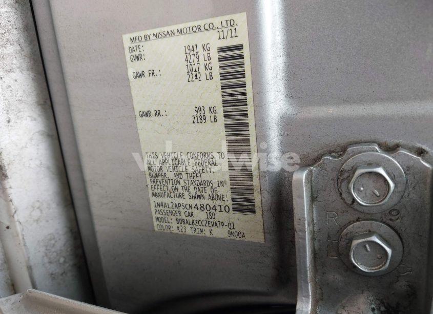 Photo 9 of 2012 Nissan Altima 2.5 S (VIN 1N4AL2AP5CN480410)