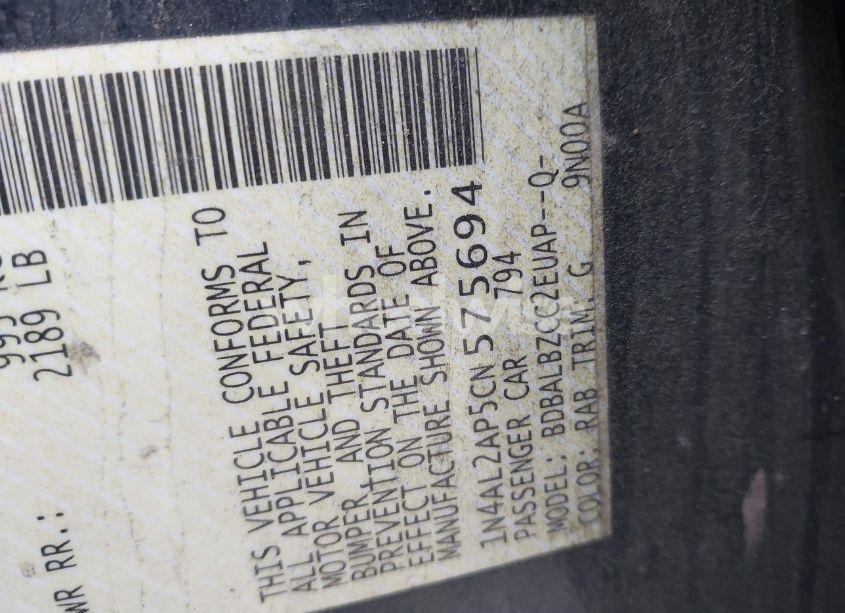 Photo 9 of 2012 Nissan Altima 2.5 S (VIN 1N4AL2AP5CN575694)