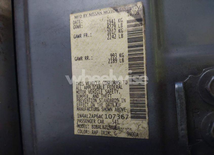 Photo 9 of 2010 Nissan Altima 2.5 S (VIN 1N4AL2AP6AC107367)