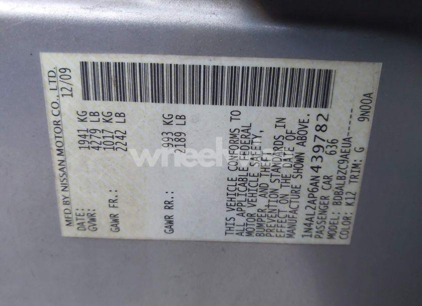 Photo 9 of 2010 Nissan Altima 2.5 S (VIN 1N4AL2AP6AN439782)