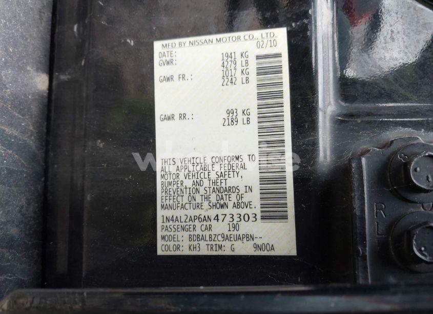 Photo 9 of 2010 Nissan Altima 2.5 S (VIN 1N4AL2AP6AN473303)