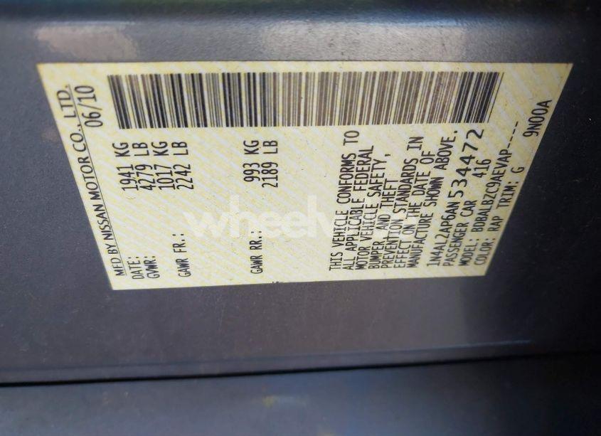 Photo 9 of 2010 Nissan Altima 2.5 S (VIN 1N4AL2AP6AN534472)