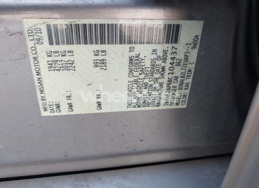 Photo 9 of 2011 Nissan Altima 2.5 S (VIN 1N4AL2AP6BC104437)