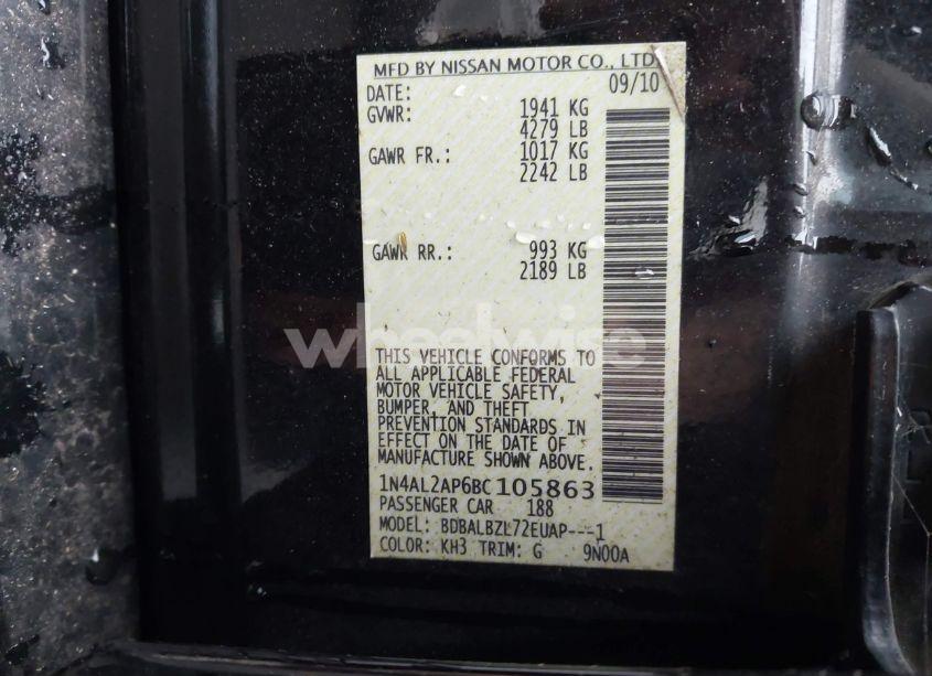 Photo 9 of 2011 Nissan Altima 2.5 S (VIN 1N4AL2AP6BC105863)