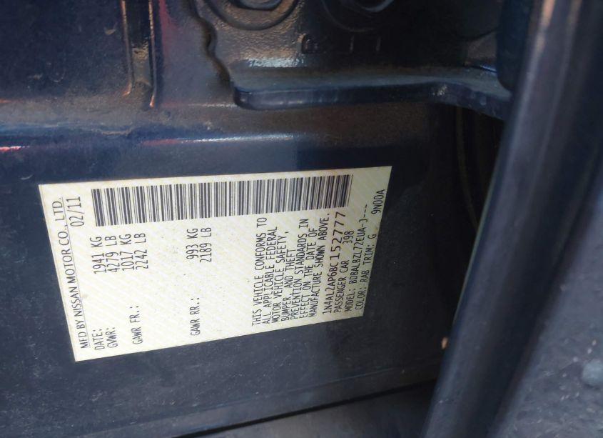 Photo 9 of 2011 Nissan Altima 2.5 S (VIN 1N4AL2AP6BC152777)