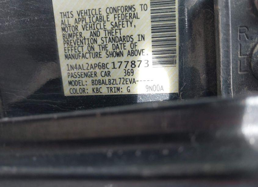 Photo 9 of 2011 Nissan Altima 2.5 S (VIN 1N4AL2AP6BC177873)