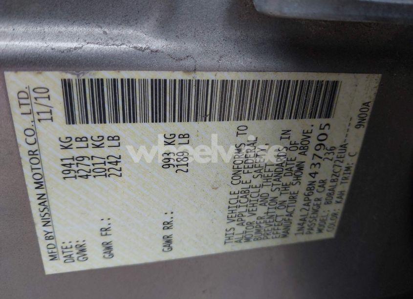 Photo 9 of 2011 Nissan Altima 2.5 S (VIN 1N4AL2AP6BN437905)