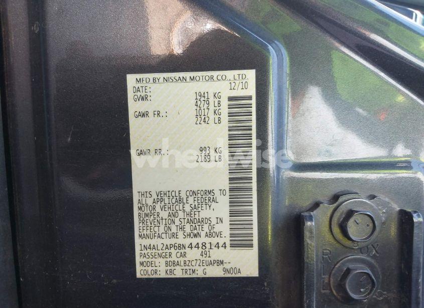 Photo 9 of 2011 Nissan Altima 2.5 S (VIN 1N4AL2AP6BN448144)