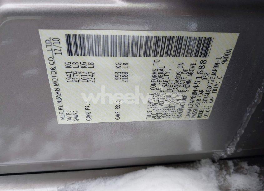 Photo 9 of 2011 Nissan Altima 2.5 S (VIN 1N4AL2AP6BN451688)