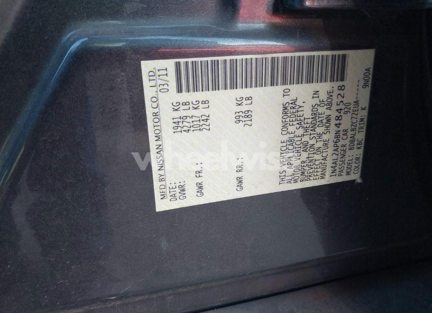 Photo 9 of 2011 Nissan Altima 2.5 S (VIN 1N4AL2AP6BN484528)