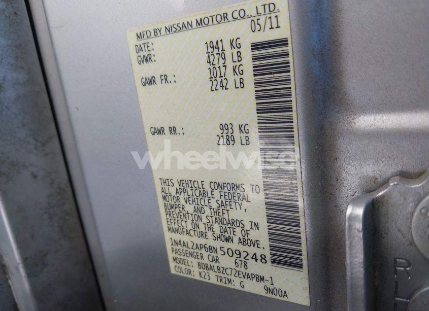 Photo 9 of 2011 Nissan Altima 2.5 S (VIN 1N4AL2AP6BN509248)