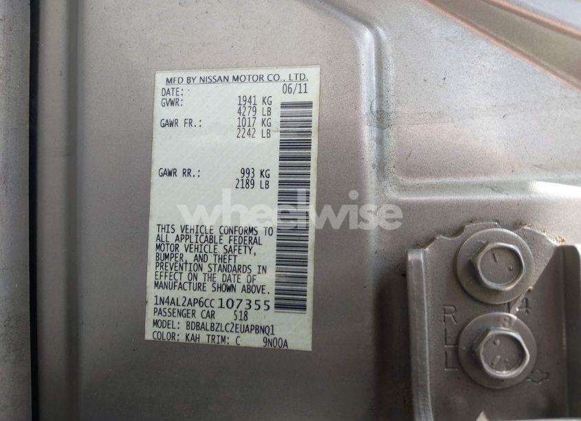 Photo 9 of 2012 Nissan Altima 2.5 S (VIN 1N4AL2AP6CC107355)