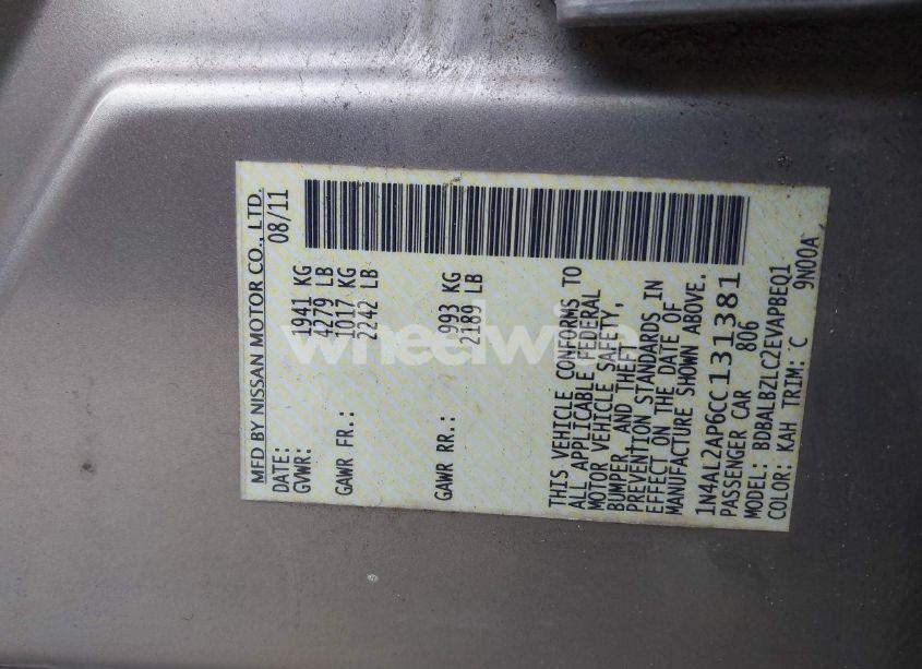 Photo 9 of 2012 Nissan Altima 2.5 S (VIN 1N4AL2AP6CC131381)