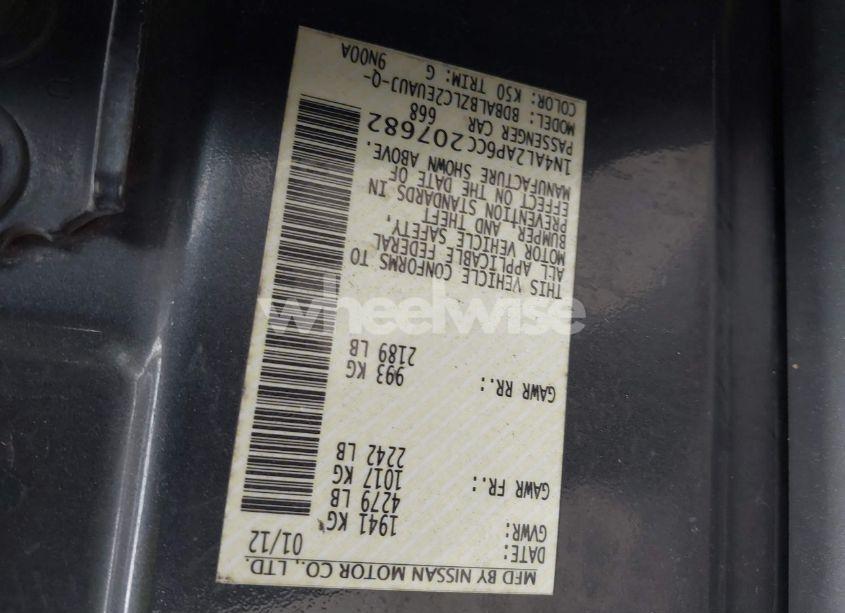 Photo 9 of 2012 Nissan Altima 2.5 S (VIN 1N4AL2AP6CC207682)