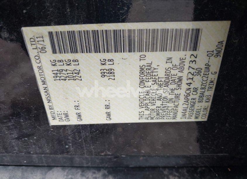 Photo 9 of 2012 Nissan Altima 2.5 S (VIN 1N4AL2AP6CN412732)