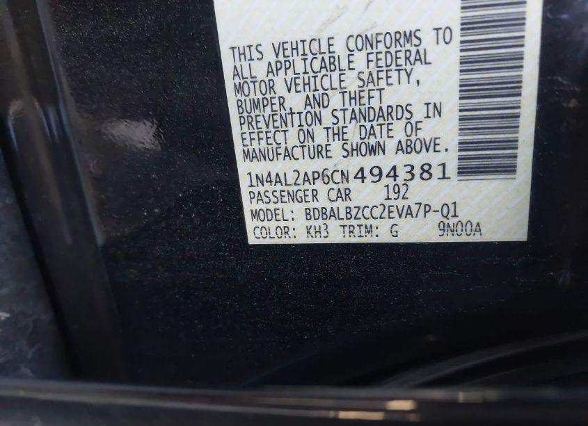 Photo 9 of 2012 Nissan Altima 2.5 S (VIN 1N4AL2AP6CN494381)