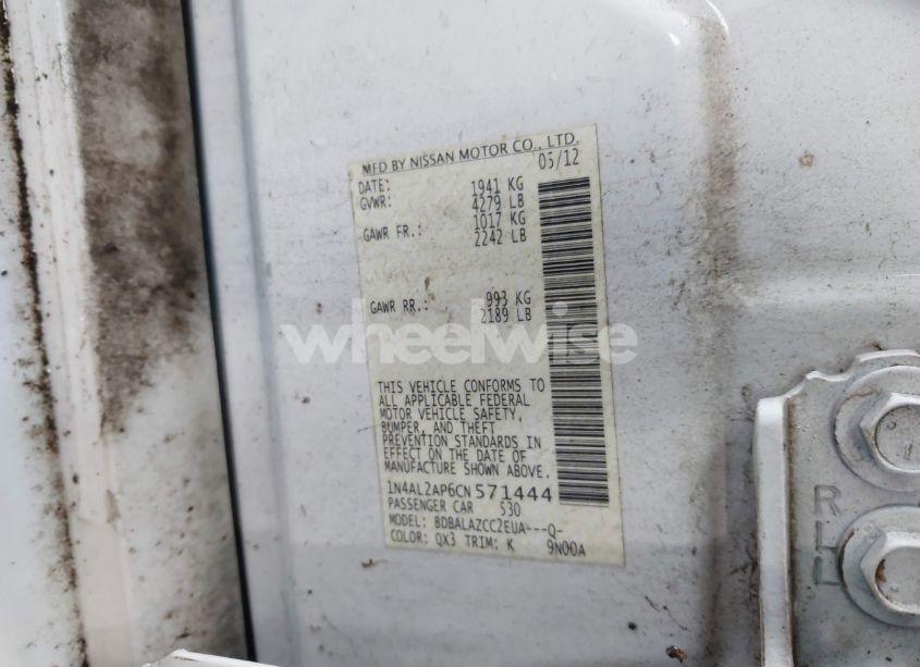 Photo 9 of 2012 Nissan Altima 2.5 (VIN 1N4AL2AP6CN571444)