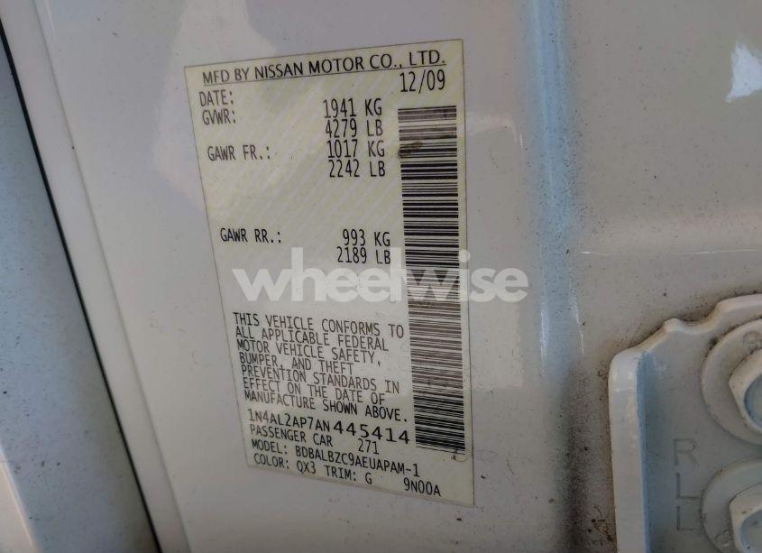 Photo 9 of 2010 Nissan Altima 2.5 S (VIN 1N4AL2AP7AN445414)