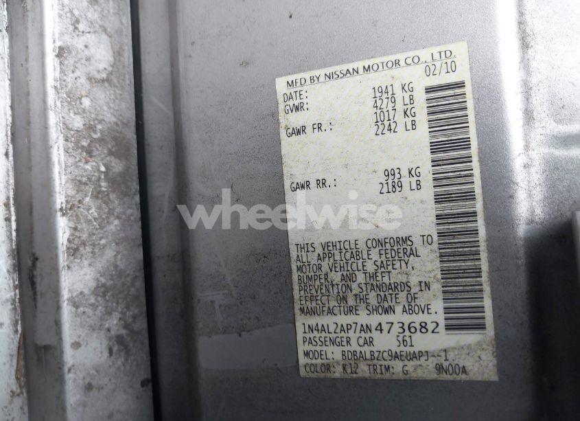 Photo 9 of 2010 Nissan Altima 2.5 S (VIN 1N4AL2AP7AN473682)