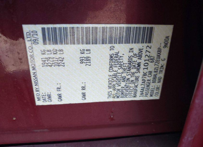 Photo 9 of 2011 Nissan Altima 2.5 S (VIN 1N4AL2AP7BC101272)