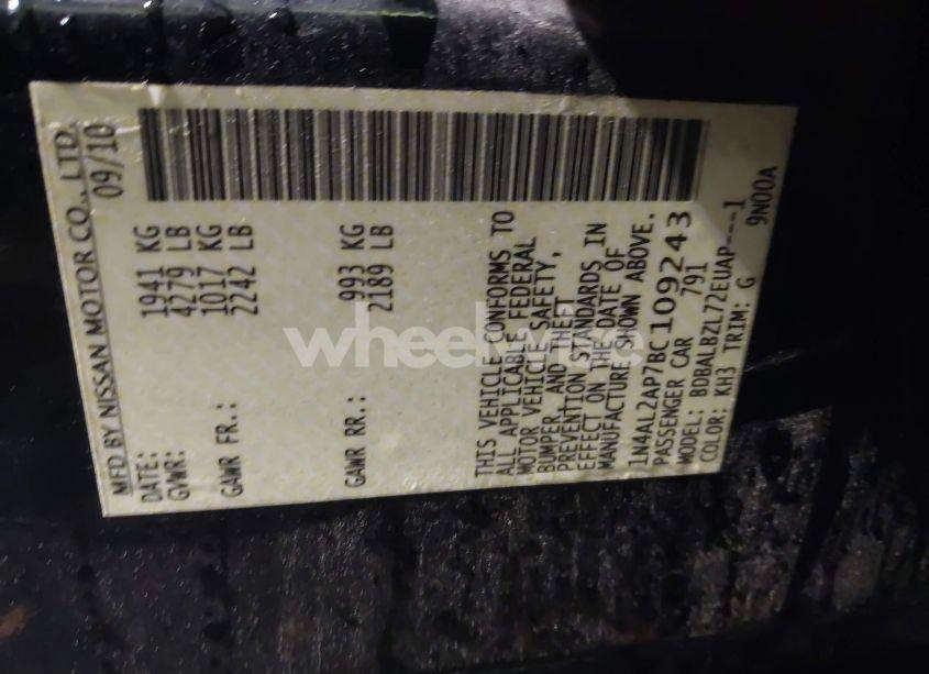 Photo 9 of 2011 Nissan Altima 2.5 S (VIN 1N4AL2AP7BC109243)